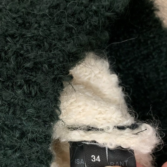 Isabel Marant Owel Colour Block Knit Sweater Ecru & Bottle Green Size US 34 - Picture 10 of 15